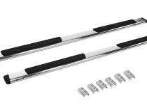 5 Inch OE Xtreme Low Profile SideSteps With Mounting Bracket Kit Polished Stainless Steel 2020-2025 Jeep Gladiator Go Rhino