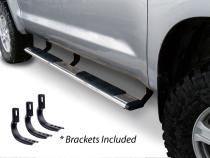 5 Inch OE Xtreme Low Profile SideSteps With Mounting Bracket Kit Polished Stainless Steel 2020-2025 Jeep Gladiator Go Rhino