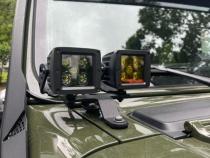 XE Windshield Light Bar Mount Textured Black 2018-2026 Jeep Wrangler JL 2020-2025 Jeep Gladiator Go Rhino