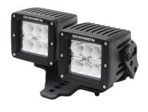 XE Hood Hinge Light Mount for Two 3 Inch X 3 Inch Dual cube LED's Textured Black 2018-2026 Jeep Wrangler JL 2020-2025 Jeep Gladiator Go Rhino