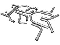 U-Fit Dual Exhaust Kit 16 Pc. Universal Dual Exhaust Tubing Kit 3.00-Inch Mandrel-Bent 409 Stainless Steel Tubing Flowmaster