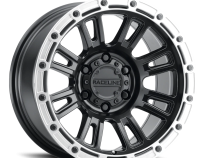 Aluminum Wheels 17x9 Compass 956BS Satin Black Silver Ring -12 Offset 8 on 170 Bolt Pattern 125.2 Bore Raceline