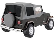 Gray Denim Soft Top w/ Tinted Windows for YJ Wrangler w/ Soft Upper Doors RT Off Road