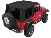 Soft Top 1997-2006 TJ Wrangler Black Diamond For Use w/Full Steel Doors w/Tinted Windows w/Frames/Soft Upper Doors/Hardware RT Off Road
