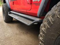 Dominator Xtreme D1 SideSteps With Mounting Bracket Kit Textured Black For 2007-2018 Jeep Wrangler JK 4 Door Go Rhino