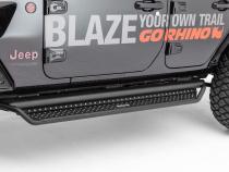 Dominator Xtreme D1 SideSteps With Mounting Bracket Kit Textured Black For 2007-2018 Jeep Wrangler JK 4 Door Go Rhino