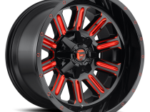 Aluminum Wheels 20X9 Hardline D621 8 On 165.1 Gloss Black/Candy Red 125.2 Bore 20 Offset Fuel Off Road Wheels