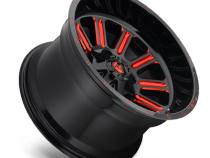 Aluminum Wheels 20X9 Hardline D621 8 On 165.1 Gloss Black/Candy Red 125.2 Bore 20 Offset Fuel Off Road Wheels
