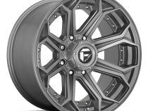Aluminum Wheels 26X14 Siege D705 8 On 165.1 Brushed Gunmetal Gray Tinted Clear 125.2 Bore -75 Offset Fuel Off Road Wheels