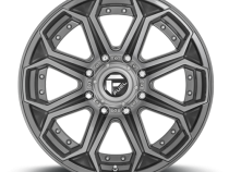 Aluminum Wheels 26X14 Siege D705 8 On 165.1 Brushed Gunmetal Gray Tinted Clear 125.2 Bore -75 Offset Fuel Off Road Wheels
