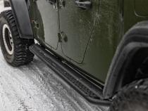 Dominator Xtreme DSS SideSteps With Mounting Bracket Kit Textured Black 2020-2025 Jeep Gladiator Go Rhino