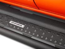 Dominator Xtreme D6 SideSteps Cab Length Body Mount Rock Slider with a wide step With Frame Mounted Bracket Kit Textured Black 2018-2026 Jeep Wrangler Go Rhino