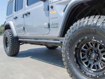 RKR Rock Rails Cab Length (2 Steps per Side) 2020-2025 Jeep Gladiator JT 4-Door Textured Black NFab