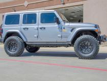 RKR Rock Rails Cab Length (2 Steps per Side) 2020-2025 Jeep Gladiator JT 4-Door Textured Black NFab