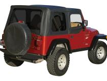 Black OEM Replacement Soft Top for 1997-06 TJ Wrangler w/ Soft Upper Doors Black Denim RT Off Road