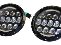 Headlight Conversion Kit 2007-2018 JK Wrangler (Requires RT28098 As Well) 7 Inch LED Black Bezel w/ Polycarbonate Lens &amp;amp; H4 Connector RT Off Road