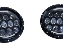 Headlight Conversion Kit 2007-2018 JK Wrangler (Requires RT28098 As Well) 7 Inch LED Black Bezel w/ Polycarbonate Lens &amp;amp; H4 Connector RT Off Road