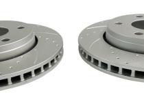 Front High Performance Cross Drilled &amp;amp; Slotted Rotor Set for 07-18 Jeep JK RT Off Road