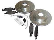 Front Performance Brake Kit for 2001-2002 WG (Europe) Grand Cherokee Drilled &amp;amp; Slotted Rotors &amp;amp; Hardware RT Off Road