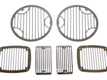 Headlight / Tail Light Guard Set 1997-2006 TJ Wrangler Headlamp/Tail Lamp/Turn Signal Guards Billet Stainless Steel RT Off Road