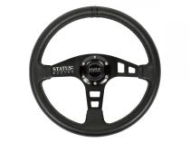 Flat Leather Steering Wheel 13 Inch Diameter Black PRP Seats