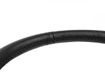 Flat Leather Steering Wheel 13 Inch Diameter Black PRP Seats