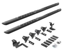 V3 Series Aluminum 5 Inch Elipse Side Steps with Mounting Brackets Textured Black For 2007-2018 Jeep Wrangler JK 4 door Go Rhino