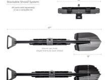 Xventure Gear Sharktooth Stackable Shovel Textured Black Go Rhino