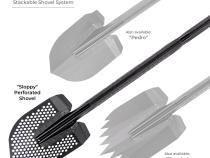 Xventure Gear Perforated Stackable Shovel Textured Black Go Rhino